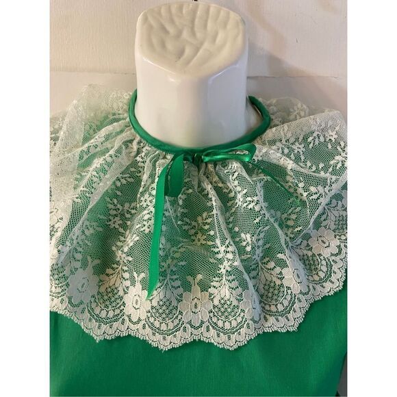 Little princess dress green white lace competition pageant dance girls 7 circle - Picture 2 of 5